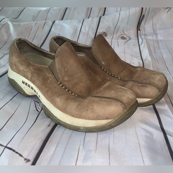 Women’s Merrell Primo Seam Moc Shoes Dark Taupe Leather - Picture 1 of 9